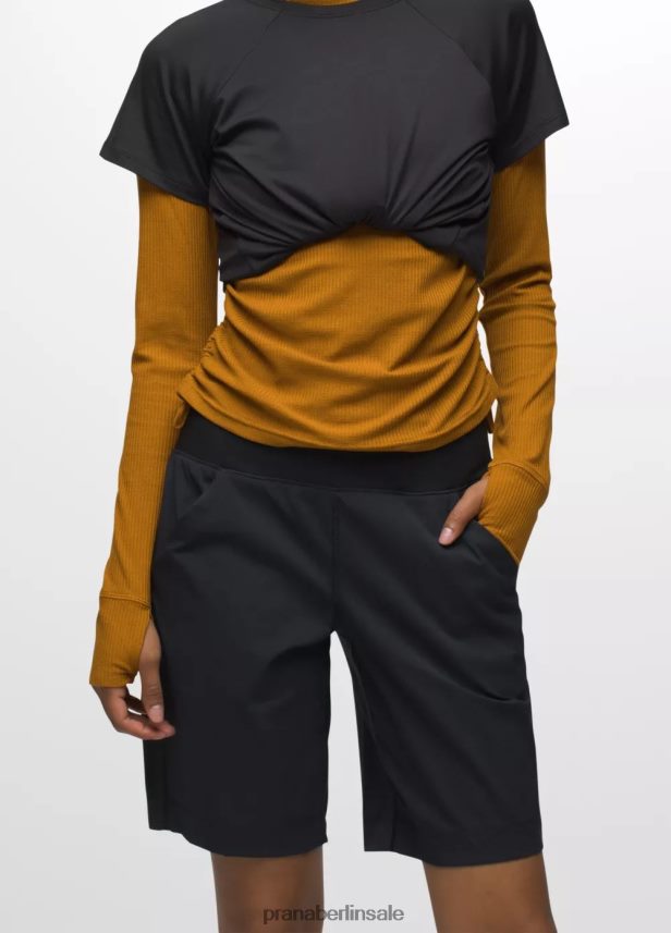 prAna Koen Shorts mit flacher Vorderseite Schwarz Böden Frauen 86B4N6439