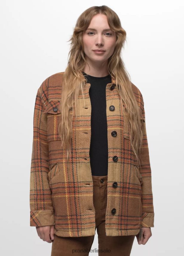 prAna Flanelljacke mit tiefer fallendem Schnitt Braun einschiffen Kleidung Frauen 86B4N659