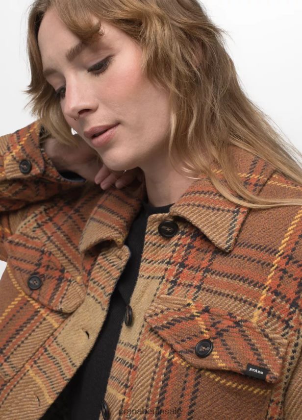 prAna Flanelljacke mit tiefer fallendem Schnitt Braun einschiffen Kleidung Frauen 86B4N659