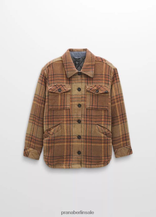 prAna Flanelljacke mit tiefer fallendem Schnitt Braun einschiffen Kleidung Frauen 86B4N659