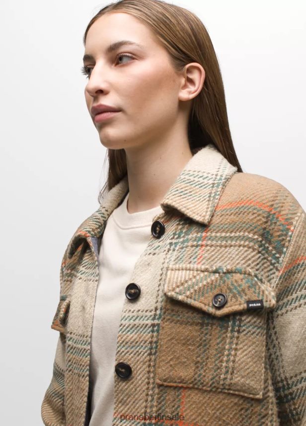 prAna Flanelljacke mit tiefer fallendem Schnitt Roggengrün Kleidung Frauen 86B4N660