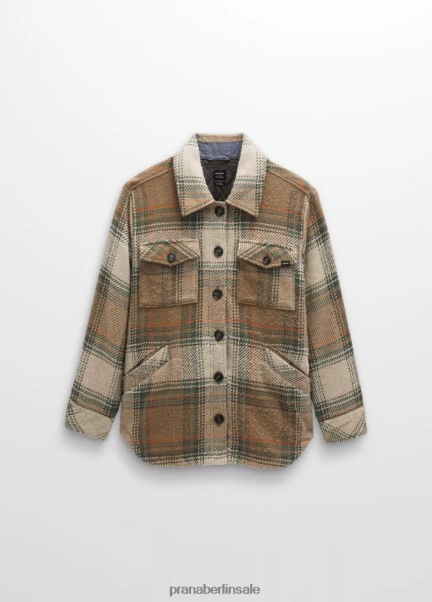 prAna Flanelljacke mit tiefer fallendem Schnitt Roggengrün Kleidung Frauen 86B4N660