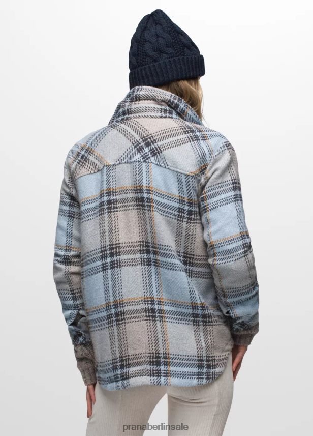 prAna Flanelljacke mit tiefer fallendem Schnitt großes Himmelblau Kleidung Frauen 86B4N661