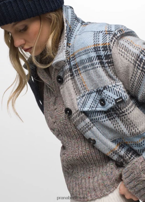 prAna Flanelljacke mit tiefer fallendem Schnitt großes Himmelblau Kleidung Frauen 86B4N661