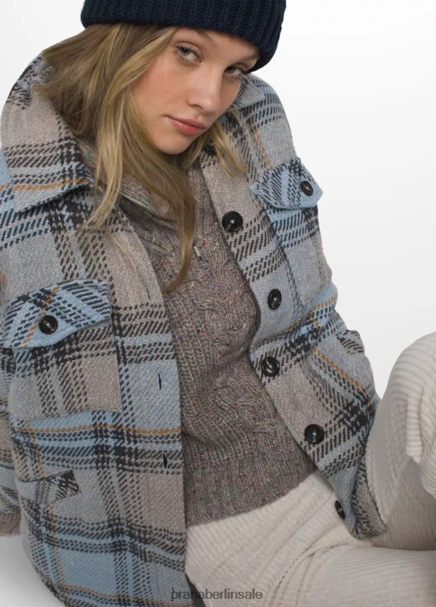 prAna Flanelljacke mit tiefer fallendem Schnitt großes Himmelblau Kleidung Frauen 86B4N661