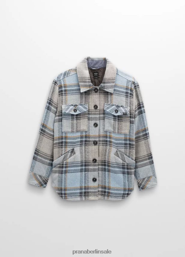 prAna Flanelljacke mit tiefer fallendem Schnitt großes Himmelblau Kleidung Frauen 86B4N661