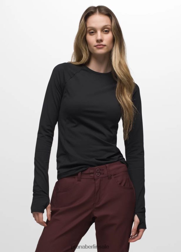 prAna Eisfluss-Rundhalsausschnitt Schwarz Kleidung Frauen 86B4N689