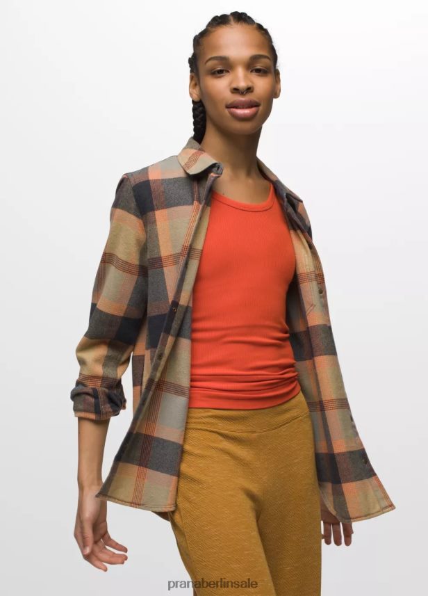 prAna Goldener Canyon-Flanell Salbei Kleidung Frauen 86B4N631