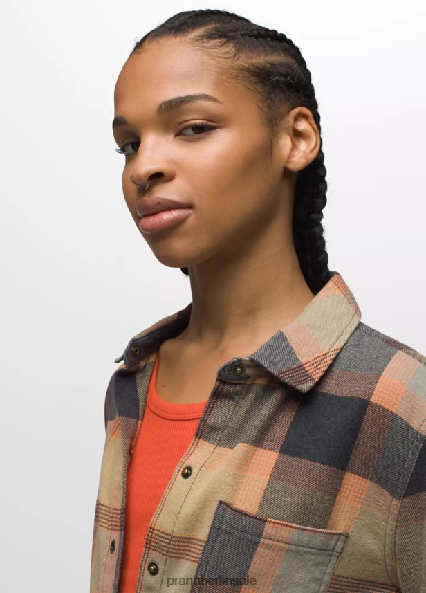 prAna Goldener Canyon-Flanell Salbei Kleidung Frauen 86B4N631