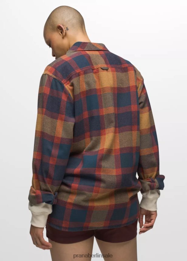 prAna Goldener Canyon-Flanell dunkler Himmel Kleidung Frauen 86B4N632