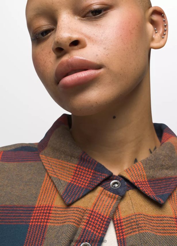 prAna Goldener Canyon-Flanell dunkler Himmel Kleidung Frauen 86B4N632