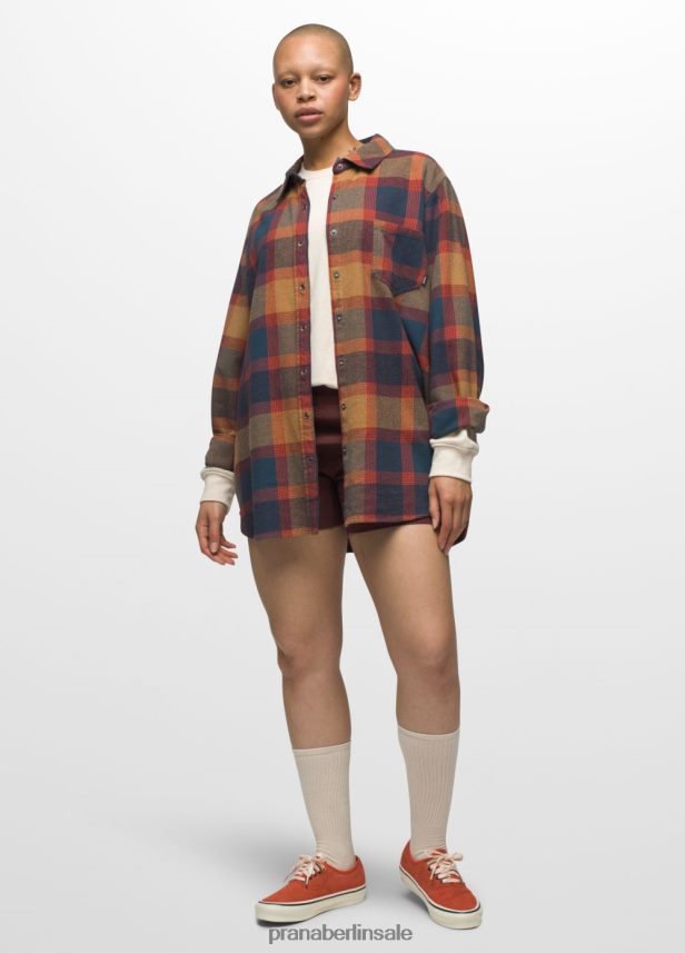 prAna Goldener Canyon-Flanell dunkler Himmel Kleidung Frauen 86B4N632