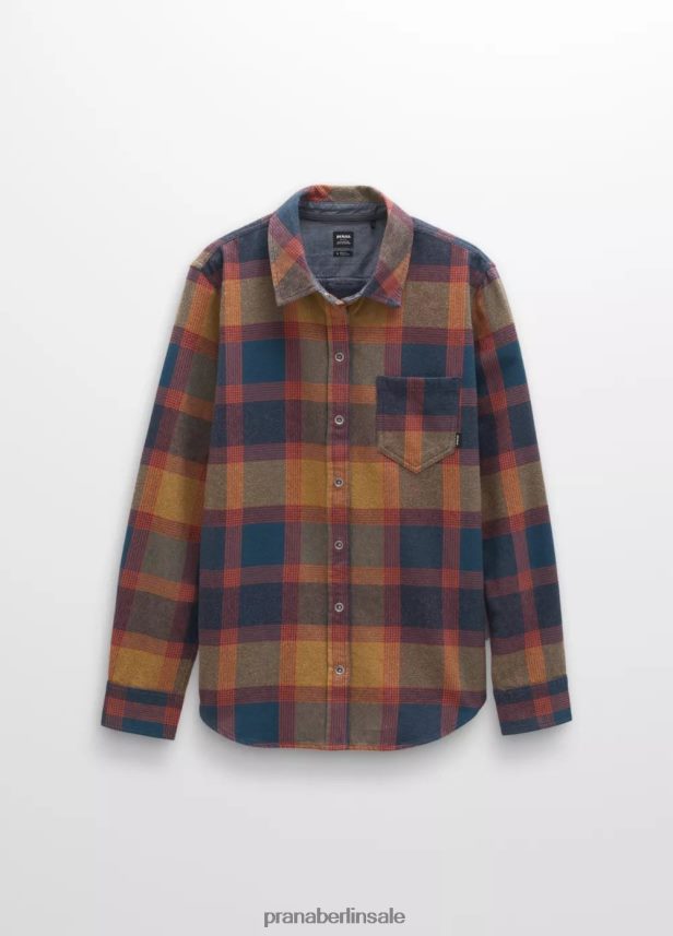 prAna Goldener Canyon-Flanell dunkler Himmel Kleidung Frauen 86B4N632