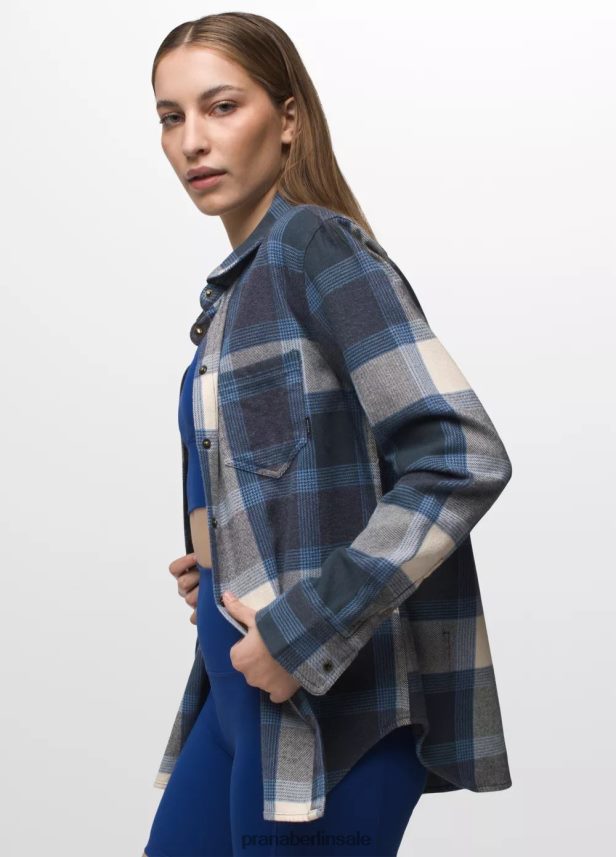 prAna Goldener Canyon-Flanell verwittertes Blau Kleidung Frauen 86B4N630