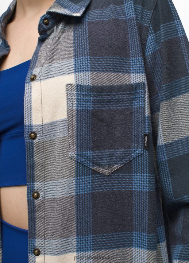 prAna Goldener Canyon-Flanell verwittertes Blau Kleidung Frauen 86B4N630