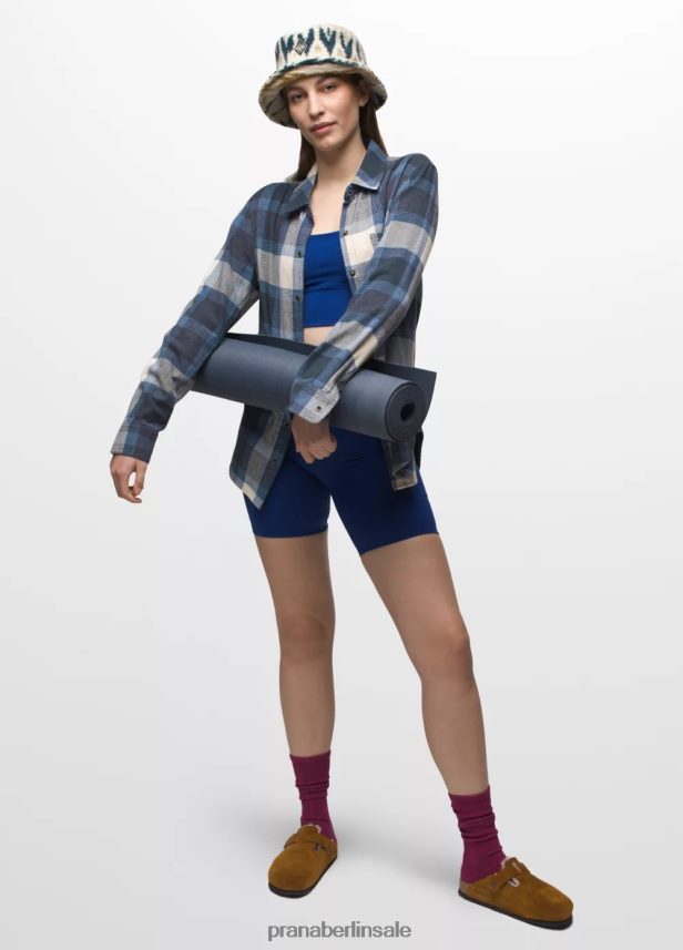 prAna Goldener Canyon-Flanell verwittertes Blau Kleidung Frauen 86B4N630