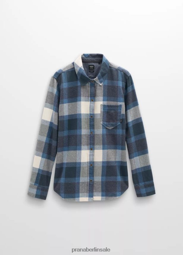 prAna Goldener Canyon-Flanell verwittertes Blau Kleidung Frauen 86B4N630