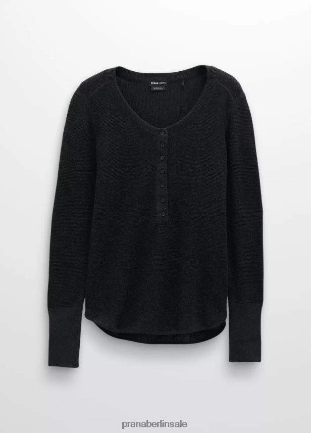prAna Milani Henley Schwarz Kleidung Frauen 86B4N694