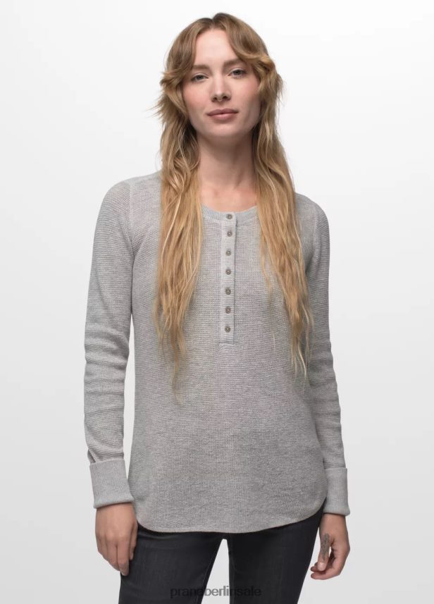 prAna Milani Henley sportliches Grau Kleidung Frauen 86B4N693
