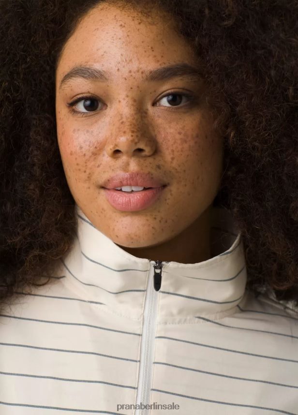 prAna Railay-Pullover weicher weißer Streifen Kleidung Frauen 86B4N6268