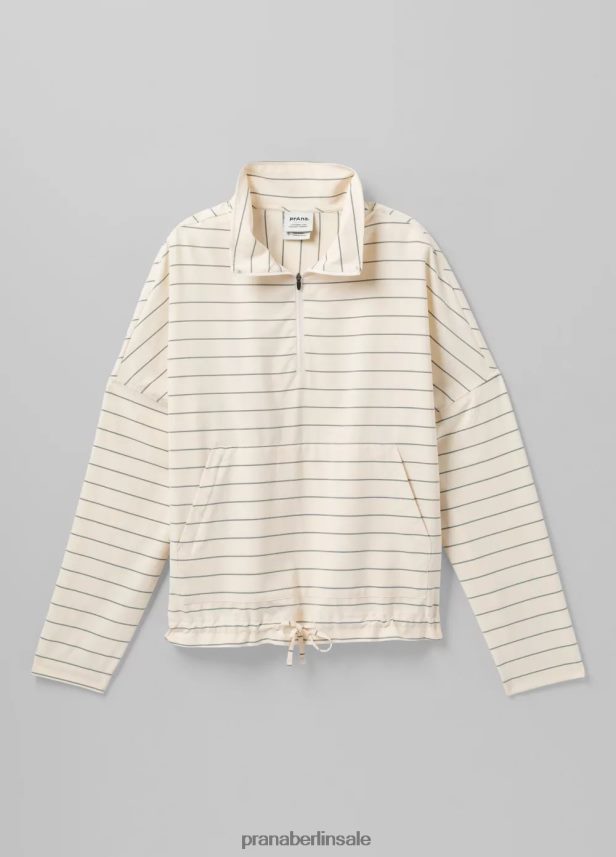 prAna Railay-Pullover weicher weißer Streifen Kleidung Frauen 86B4N6268