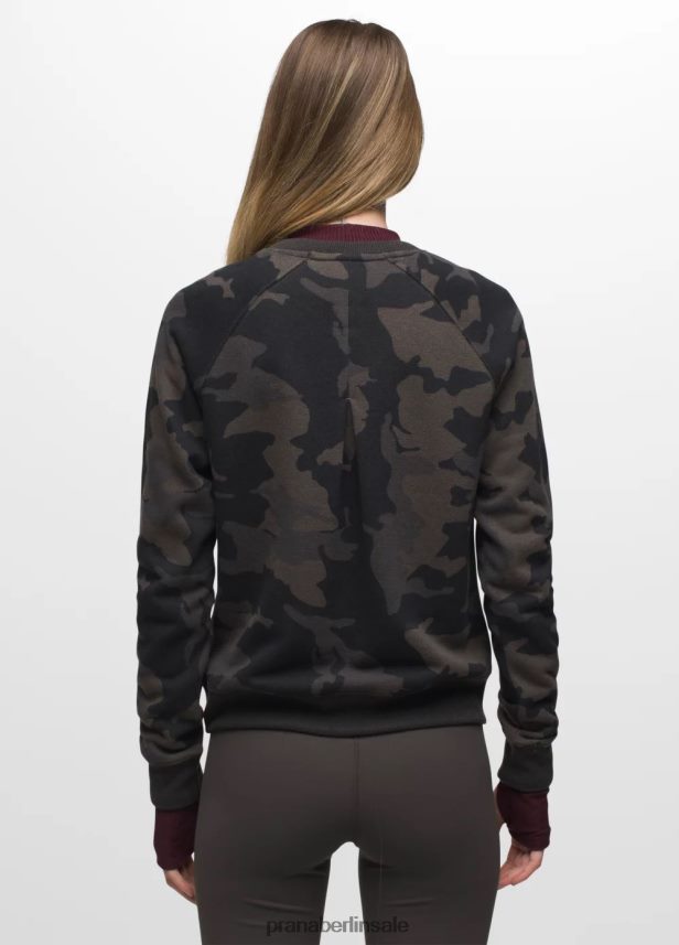 prAna Kuscheliges Sweatshirt schwarzes Tarnmuster Kleidung Frauen 86B4N618