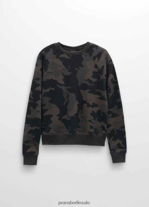 prAna Kuscheliges Sweatshirt schwarzes Tarnmuster Kleidung Frauen 86B4N618