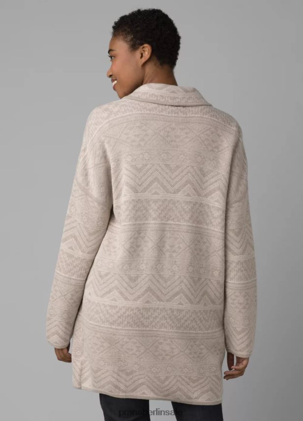 prAna Sevie-Cardigan kieselgraue Intarsie Kleidung Frauen 86B4N6240