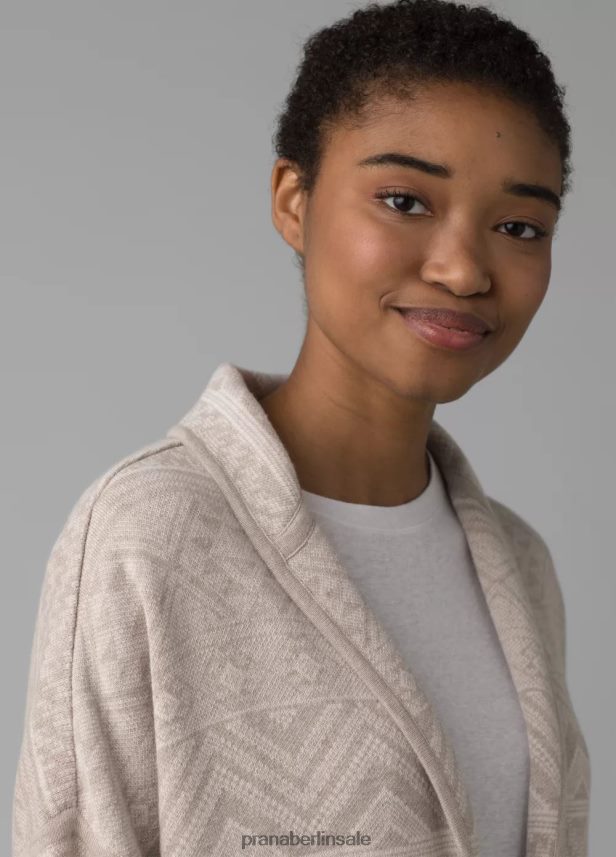 prAna Sevie-Cardigan kieselgraue Intarsie Kleidung Frauen 86B4N6240