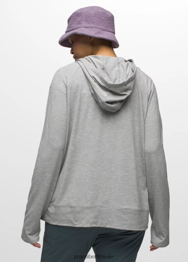 prAna Sol Searcher Kapuzenpullover grau meliert Kleidung Frauen 86B4N6234