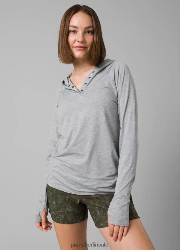 prAna Sol Searcher Kapuzenpullover grau meliert Kleidung Frauen 86B4N6234