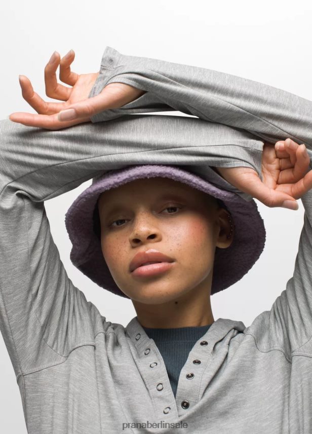 prAna Sol Searcher Kapuzenpullover grau meliert Kleidung Frauen 86B4N6234