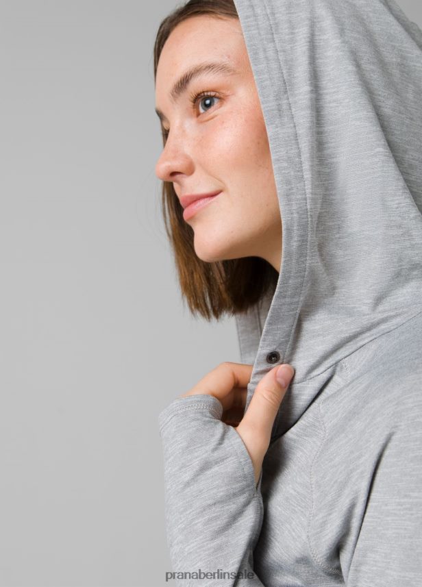 prAna Sol Searcher Kapuzenpullover grau meliert Kleidung Frauen 86B4N6234