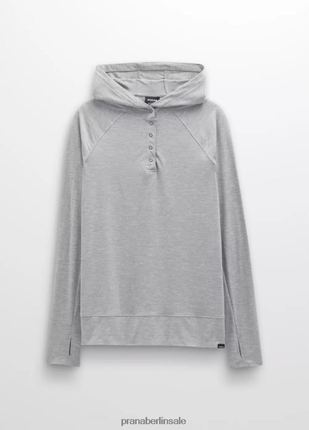 prAna Sol Searcher Kapuzenpullover grau meliert Kleidung Frauen 86B4N6234