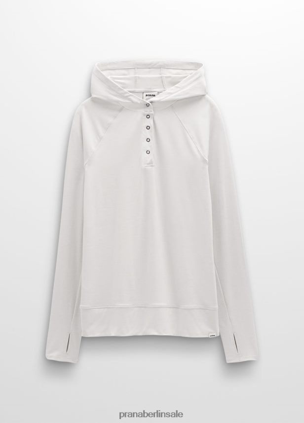 prAna Sol Searcher Kapuzenpullover sanftes Weiß Kleidung Frauen 86B4N6233