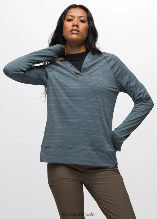 prAna Sol Searcher Kapuzenpullover verwitterter blauer Streifen Kleidung Frauen 86B4N6232
