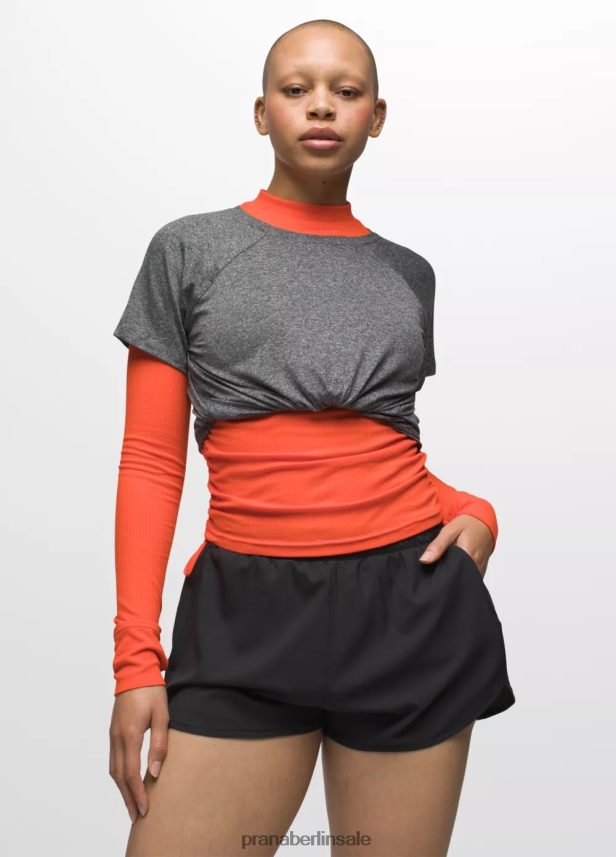 prAna Alpenglühen Kurzarm Kohleheide Kleidung Frauen 86B4N6109