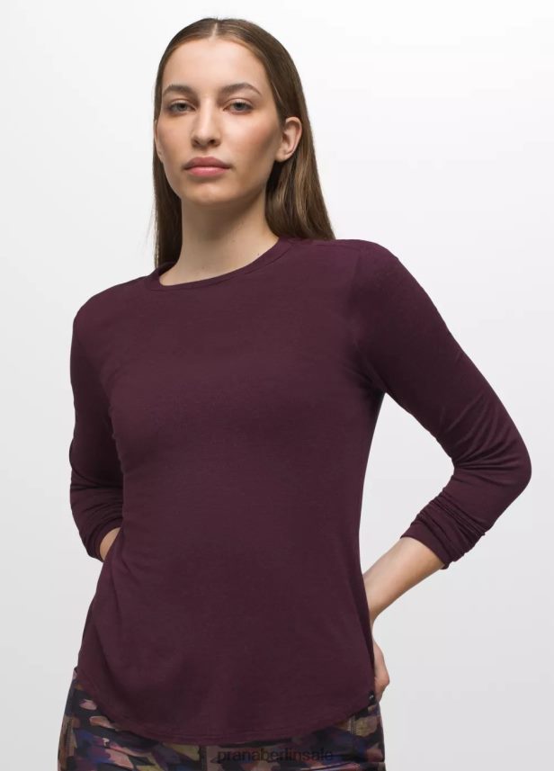 prAna Foundation 365 Langarm-Top Maulbeerheide Kleidung Frauen 86B4N6132