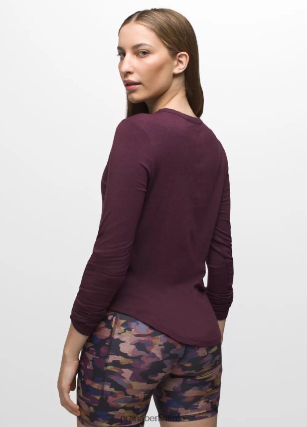 prAna Foundation 365 Langarm-Top Maulbeerheide Kleidung Frauen 86B4N6132