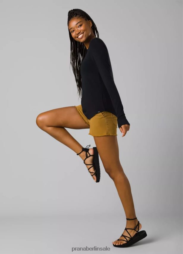 prAna Foundation 365 Langarm-Top Schwarz Kleidung Frauen 86B4N6137