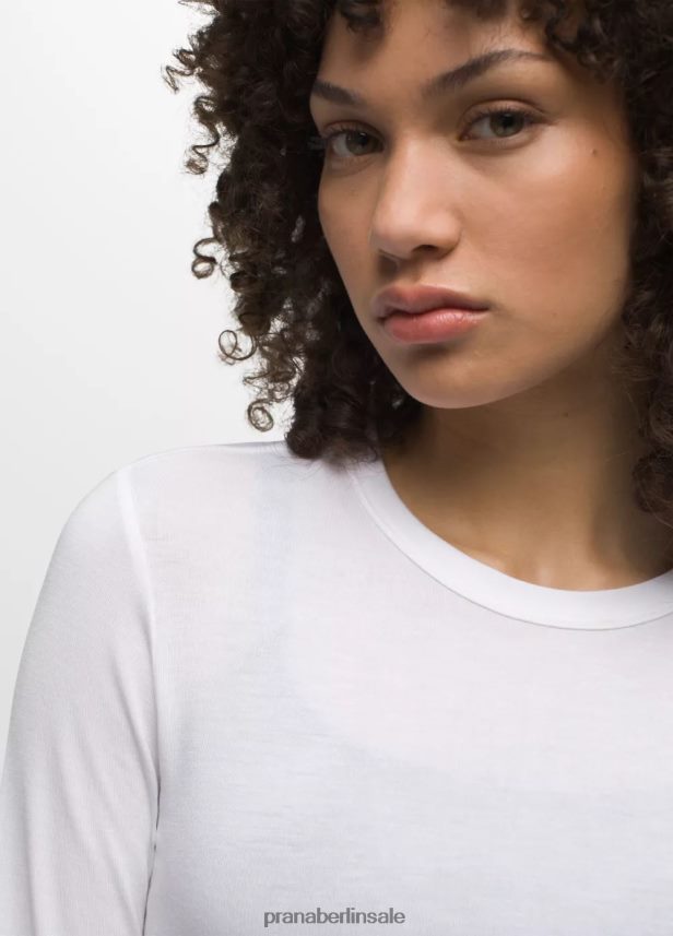 prAna Foundation 365 Langarm-Top Weiß Kleidung Frauen 86B4N6136