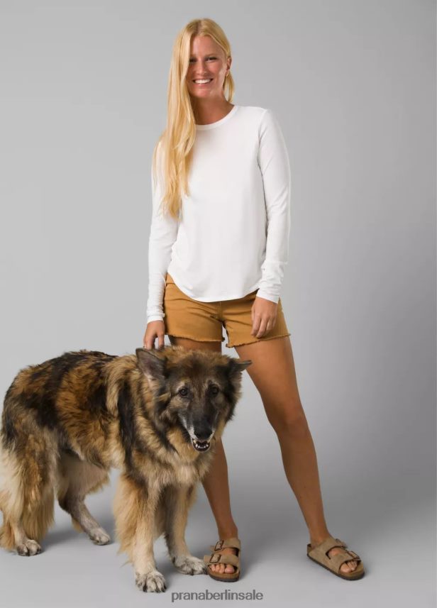 prAna Foundation 365 Langarm-Top Weiß Kleidung Frauen 86B4N6136