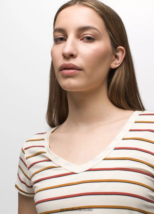 prAna Foundation 365-Top mit V-Ausschnitt Leinwandstreifen Kleidung Frauen 86B4N6143