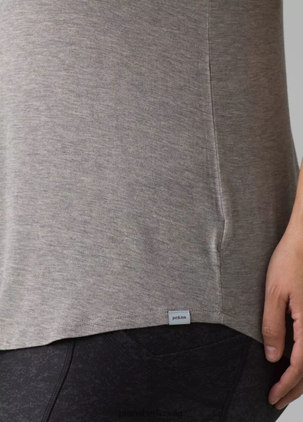 prAna Foundation 365 Top mit V-Ausschnitt Plus grau meliert Kleidung Frauen 86B4N6257