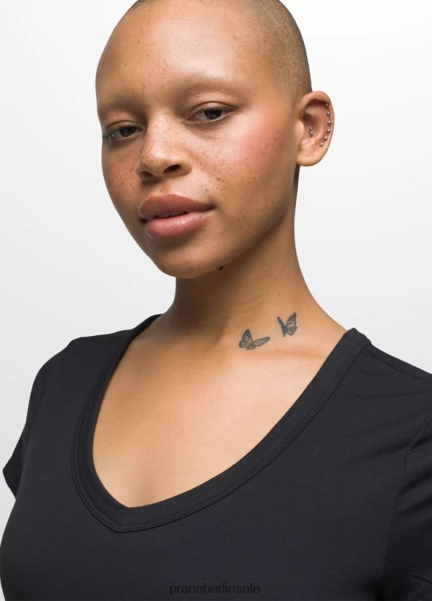 prAna Foundation 365-Top mit V-Ausschnitt Schwarz Kleidung Frauen 86B4N6146