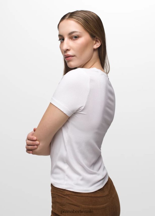 prAna Fundamentrippen-T-Stück Weiß Kleidung Frauen 86B4N656