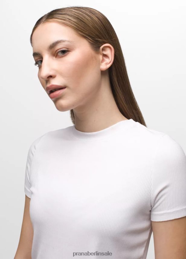 prAna Fundamentrippen-T-Stück Weiß Kleidung Frauen 86B4N656