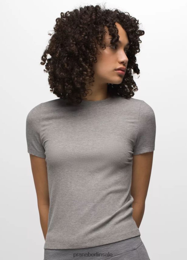 prAna Fundamentrippen-T-Stück grau meliert Kleidung Frauen 86B4N655