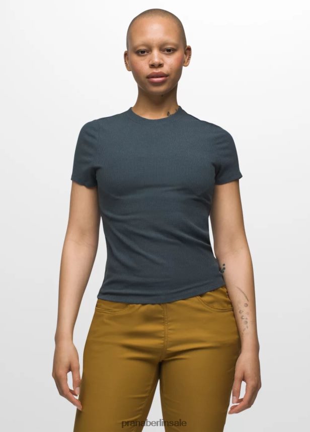 prAna Fundamentrippen-T-Stück graublaues Heidekraut Kleidung Frauen 86B4N653