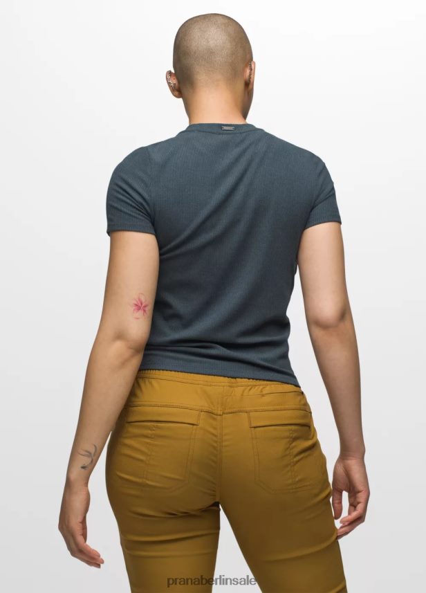 prAna Fundamentrippen-T-Stück graublaues Heidekraut Kleidung Frauen 86B4N653